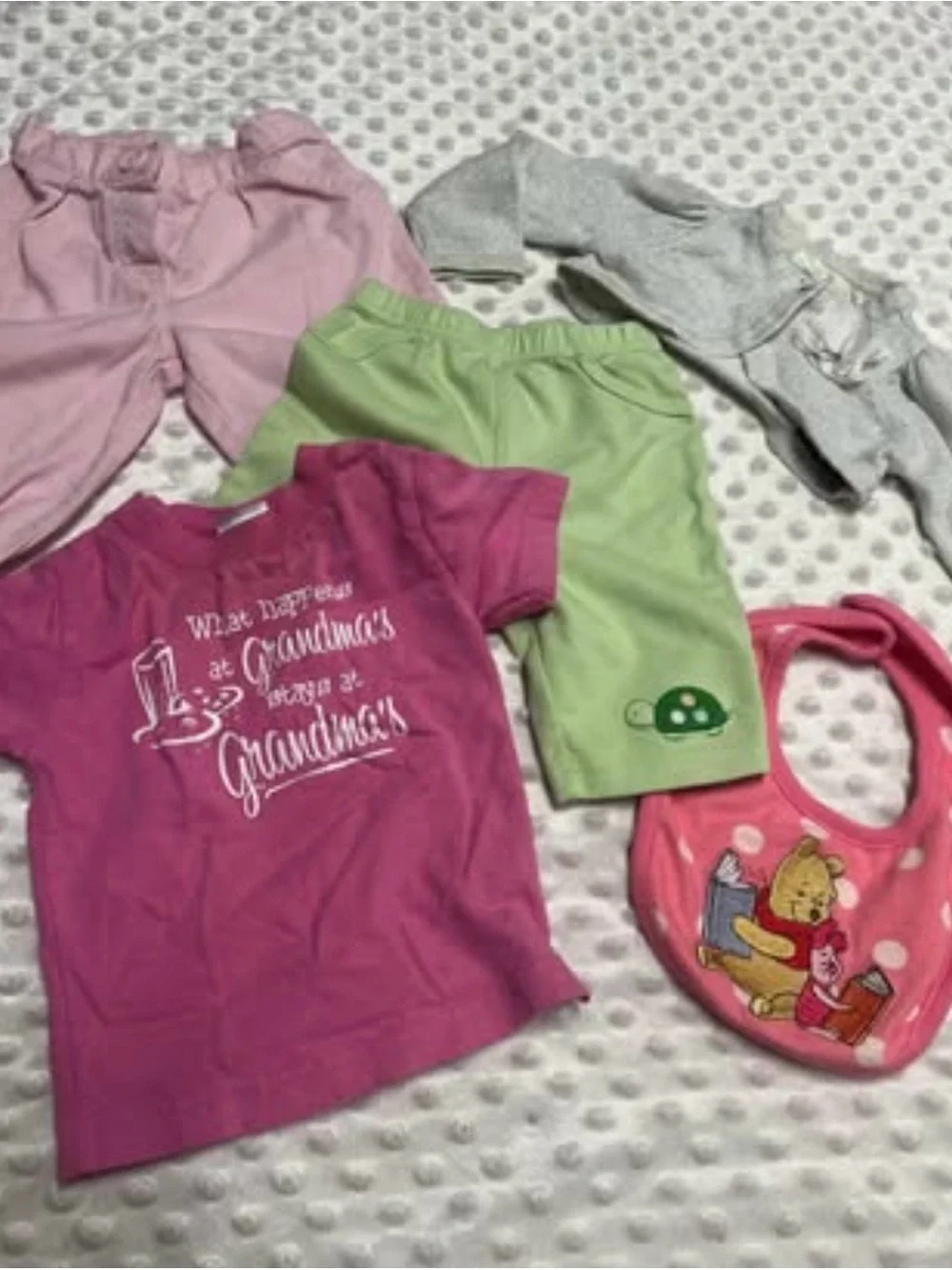 5pcs baby girl bundle Carter's Pink & Green Baby Outfit with Winnie-the-Pooh